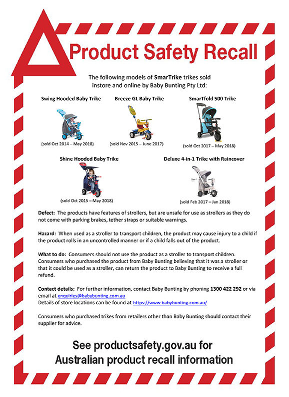 SmarTrike Recall Notice