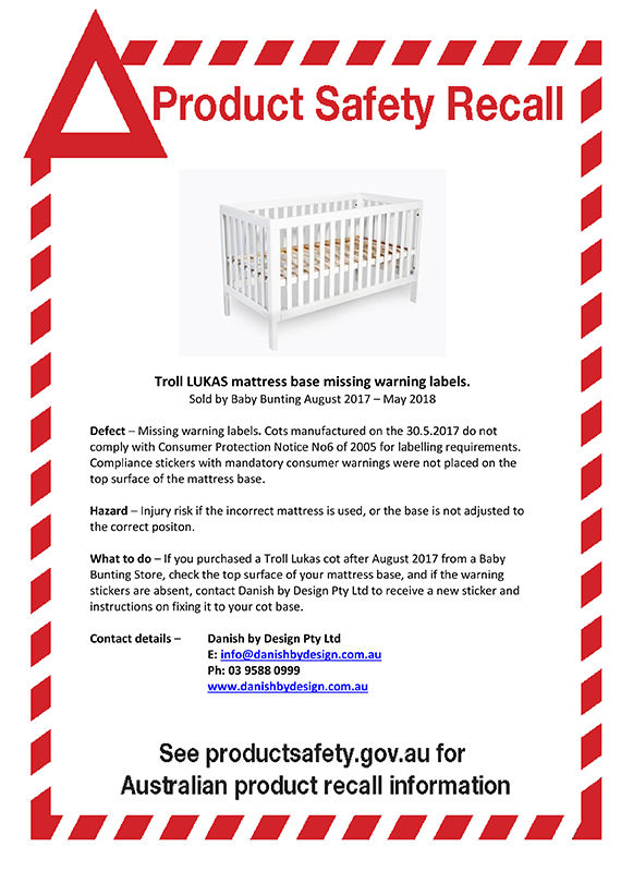 Troll LUKAS Cot Recall Notice
